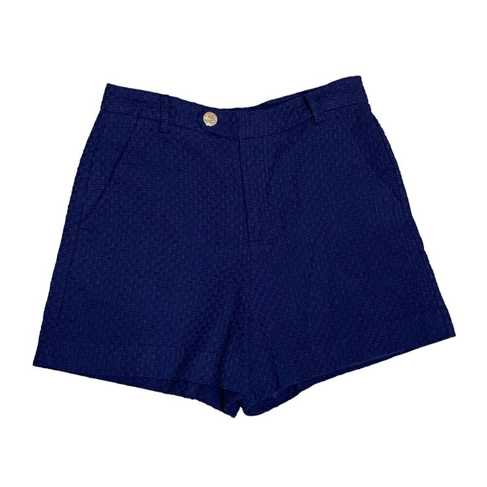 Draper James Basket Weave Shorts Size 10 Navy Blue